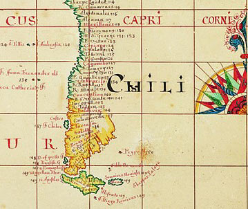 West Coast of South America 1698 - detail