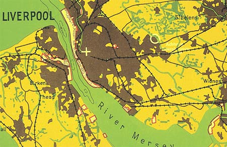 Luftwaffe bombing map, Liverpool - detail