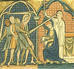 Thomas Becket murdered in the cathedral